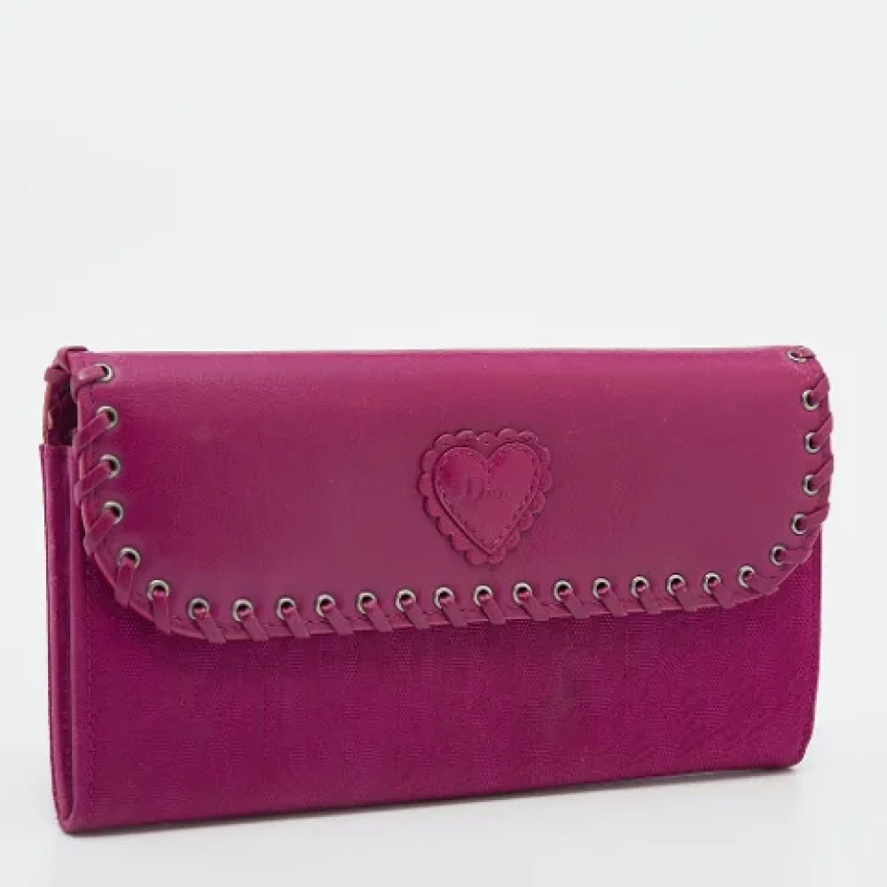 Dior Vintage Pre-owned Canvas wallets Pink Dames