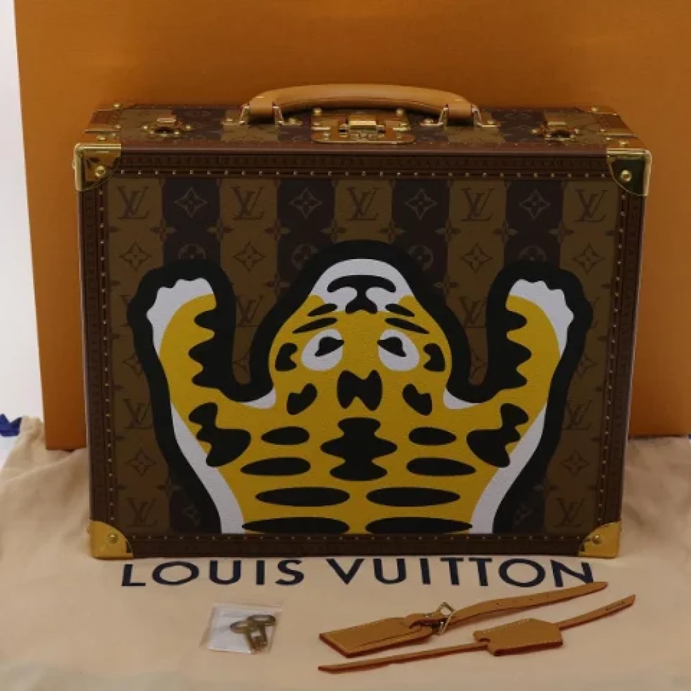 Louis Vuitton Vintage Tweedehands Bruin Canvas Louis Vuitton Reistas Brown Dames