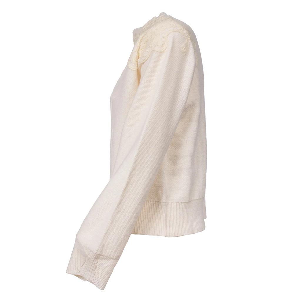 Ermanno Scervino Geborduurde Gebreide Trui White Dames