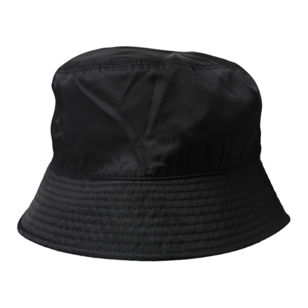 Dolce & Gabbana Zwarte brede rand emmer hoed mannen Black Heren