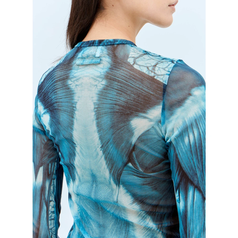 Jean Paul Gaultier Mesh Top Fashion Fiction Collection Blue Dames
