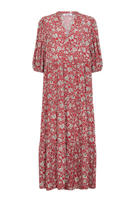 red-floor-dress-with-puff-sleeves