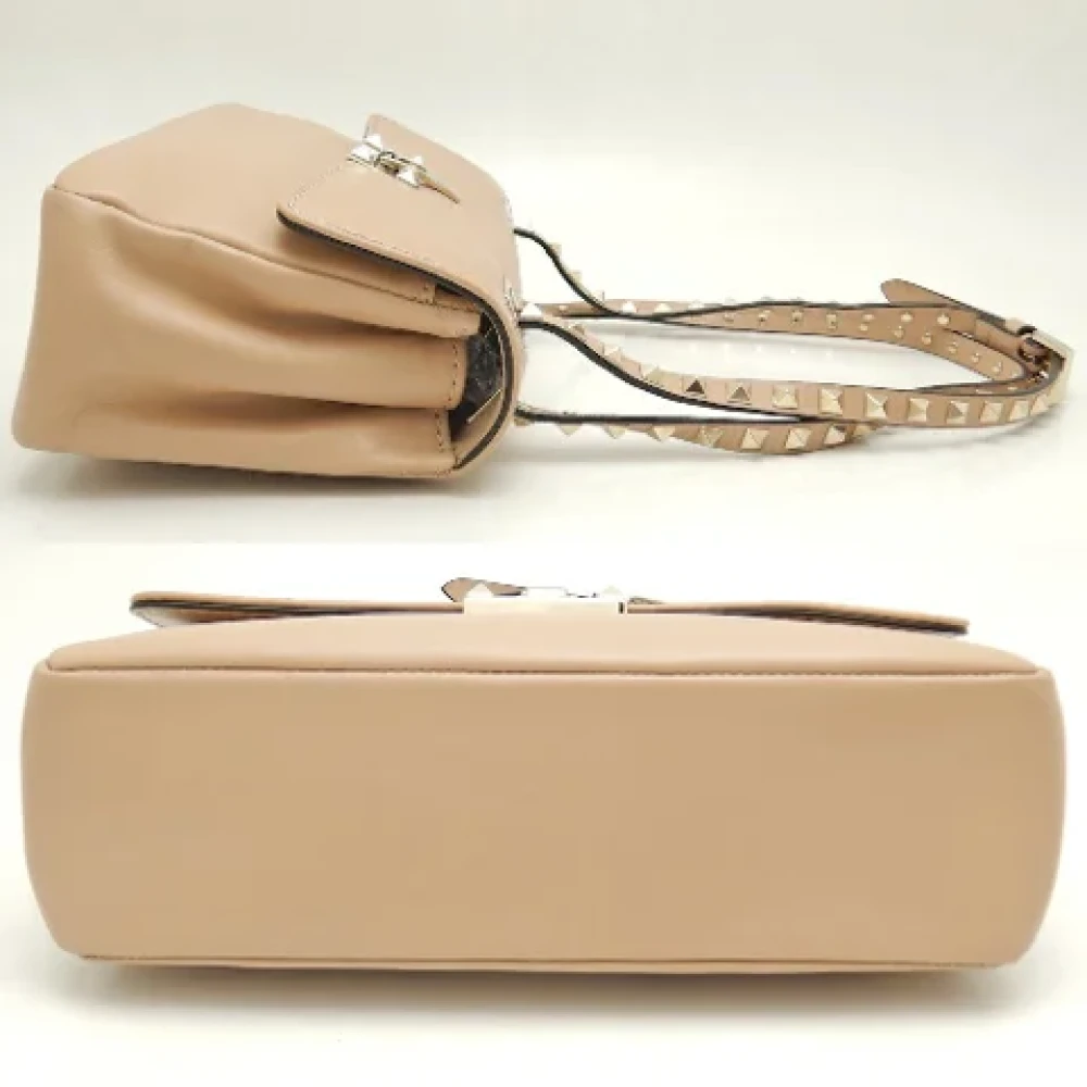 Valentino Vintage Pre-owned Leather shoulder-bags Beige Dames