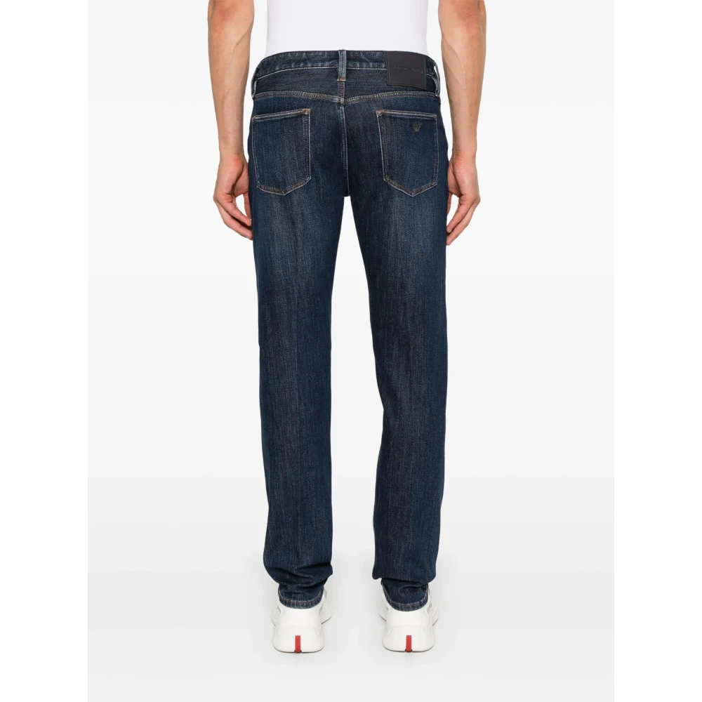 Emporio Armani J75 Jeans Katoen-Polyester Mix 5 Zakken Blue Heren