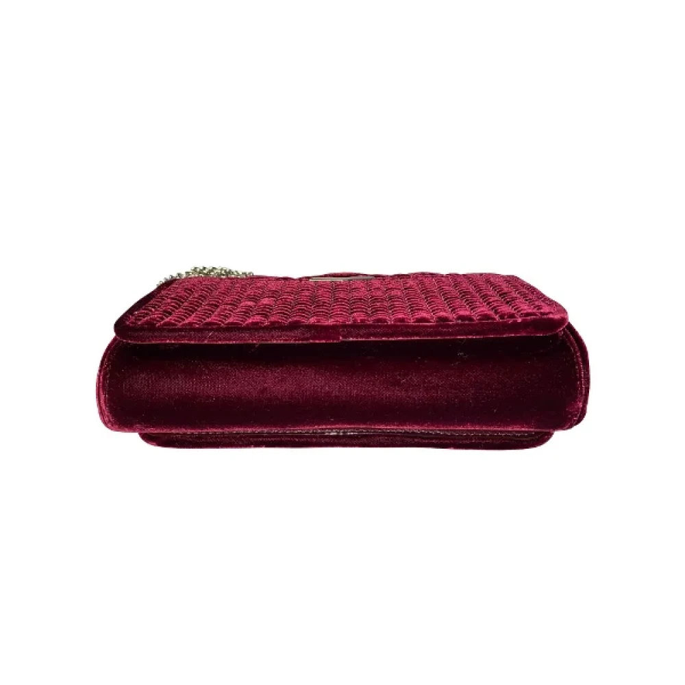 Jimmy Choo Pre-owned Velvet clutches Red Dames