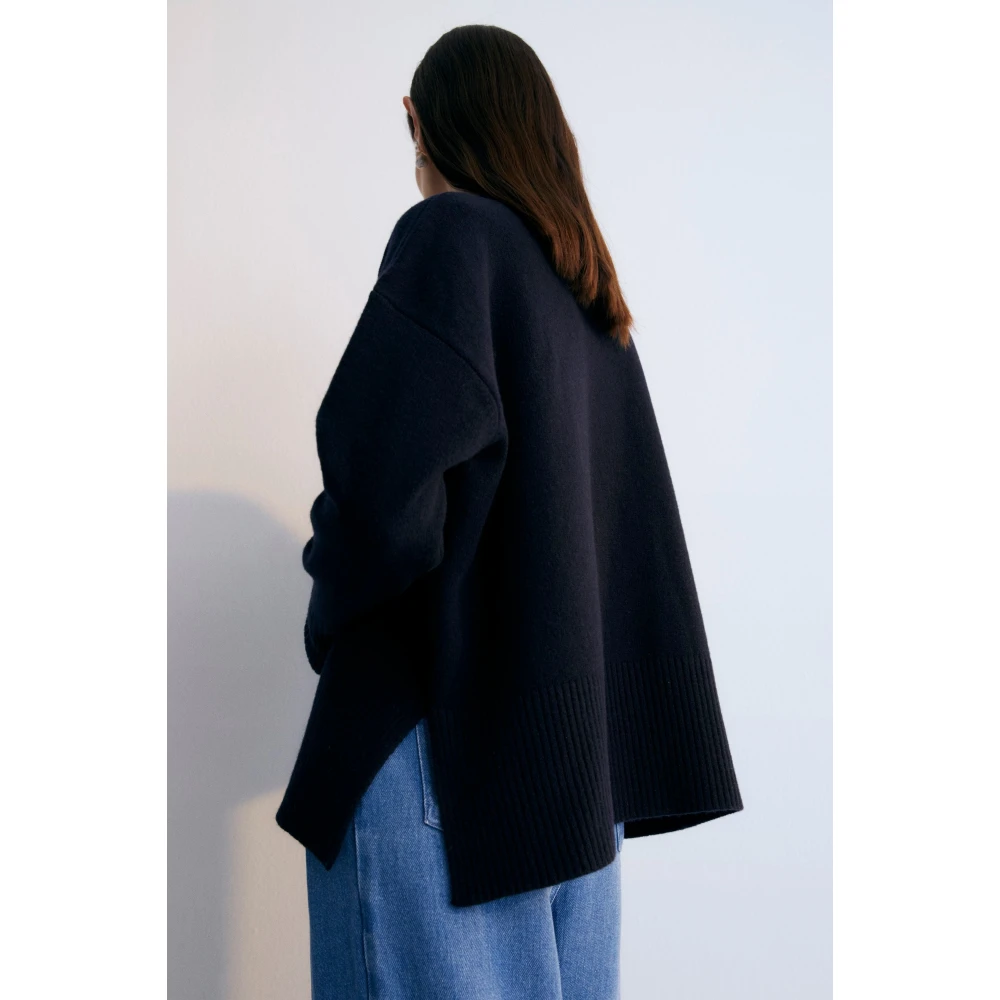 The New Society Nikos Vrouw Trui Navy Blue Dames