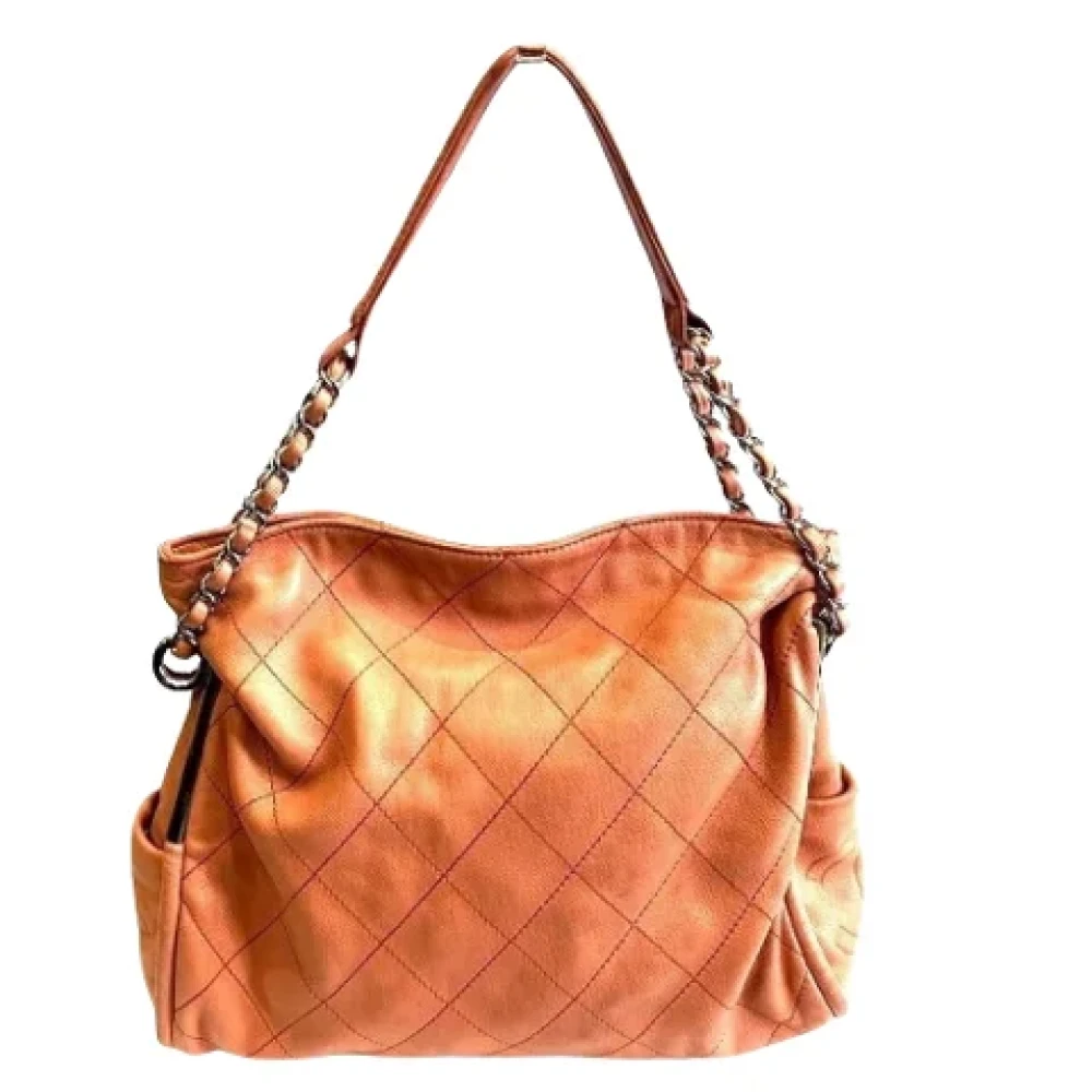 Chanel Vintage Pre-owned Leather chanel-bags Orange Dames
