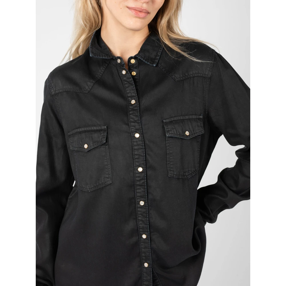 pinko Klassieke Knopen Blouse Black Dames