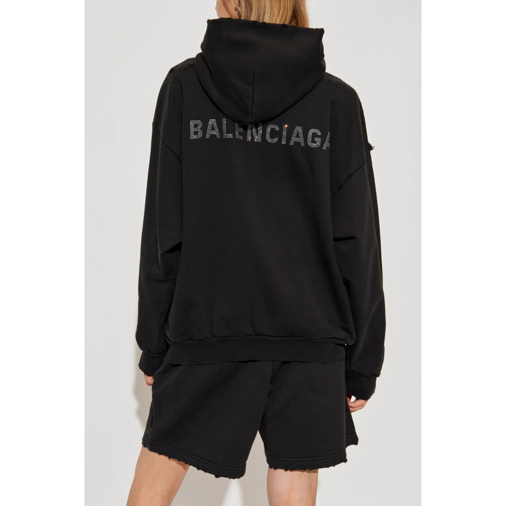 Balenciaga Sweatshirt met logo Black Dames