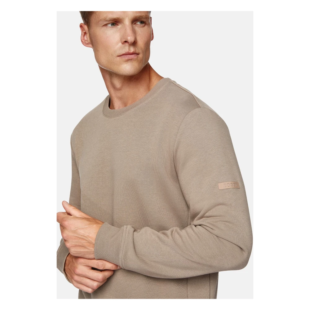 Boggi Milano Katoenmix Crew Neck Sweater White Heren