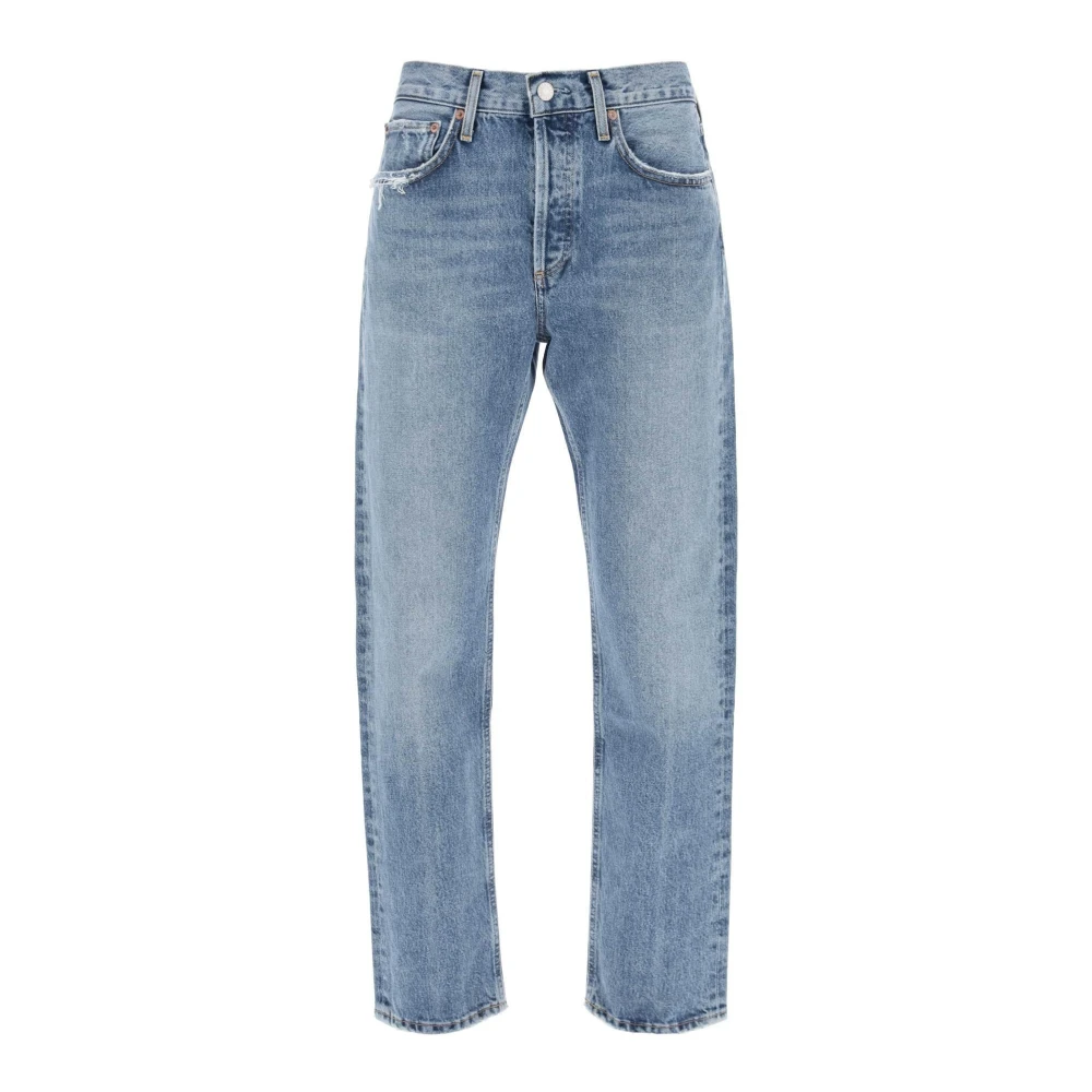 Agolde Vintage-gewassen cropped denim jeans Blue Dames