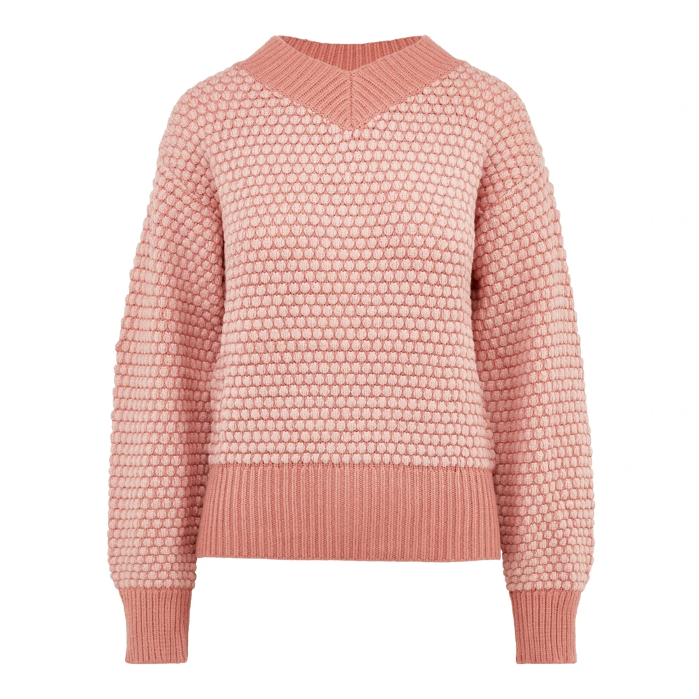 Bomboogie Mujer Rosado - Suéter Jacquard Con Cuello En V - Knitwear - Rosa - L