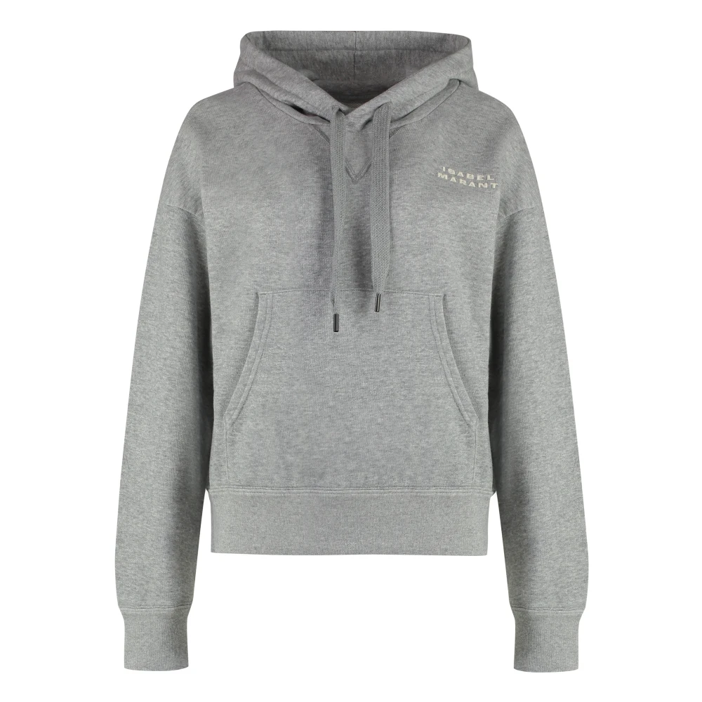 Isabel marant Katoenen hoodie met geribde randen Gray Dames