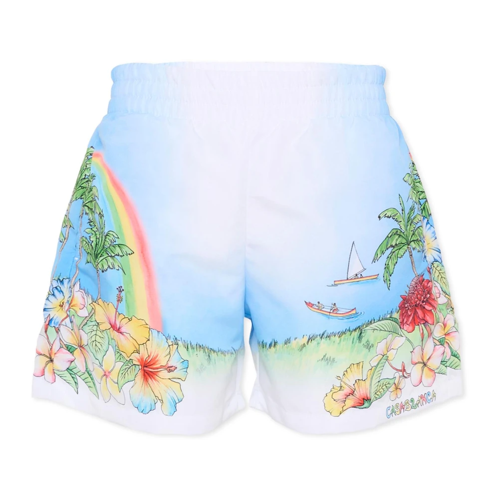 Casablanca Boys Multicolor Kids Swimming Trunks, 9 Y, Aloha Swim Shorts