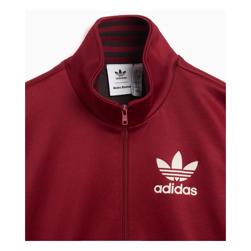 Adidas Burgundy Track Jacket met Side Print Purple Dames