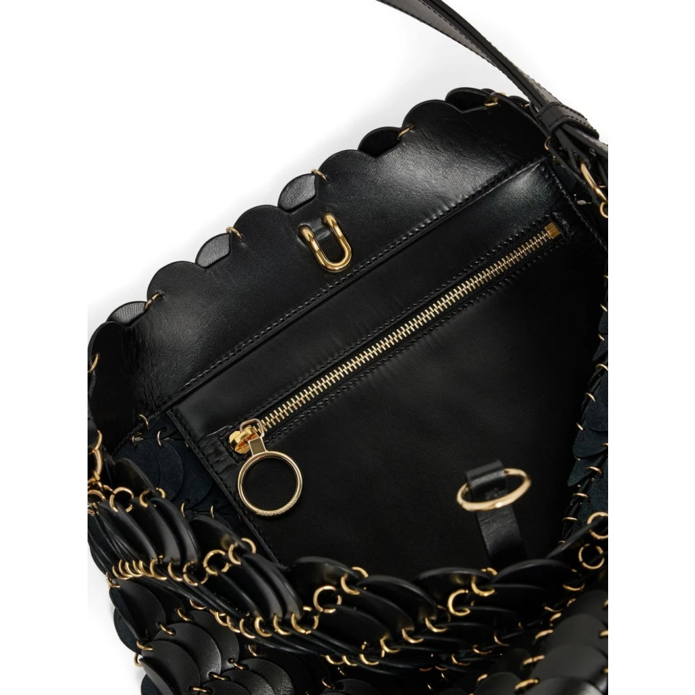 Paco Rabanne Zwarte Grote Bucket Clutch Black Dames