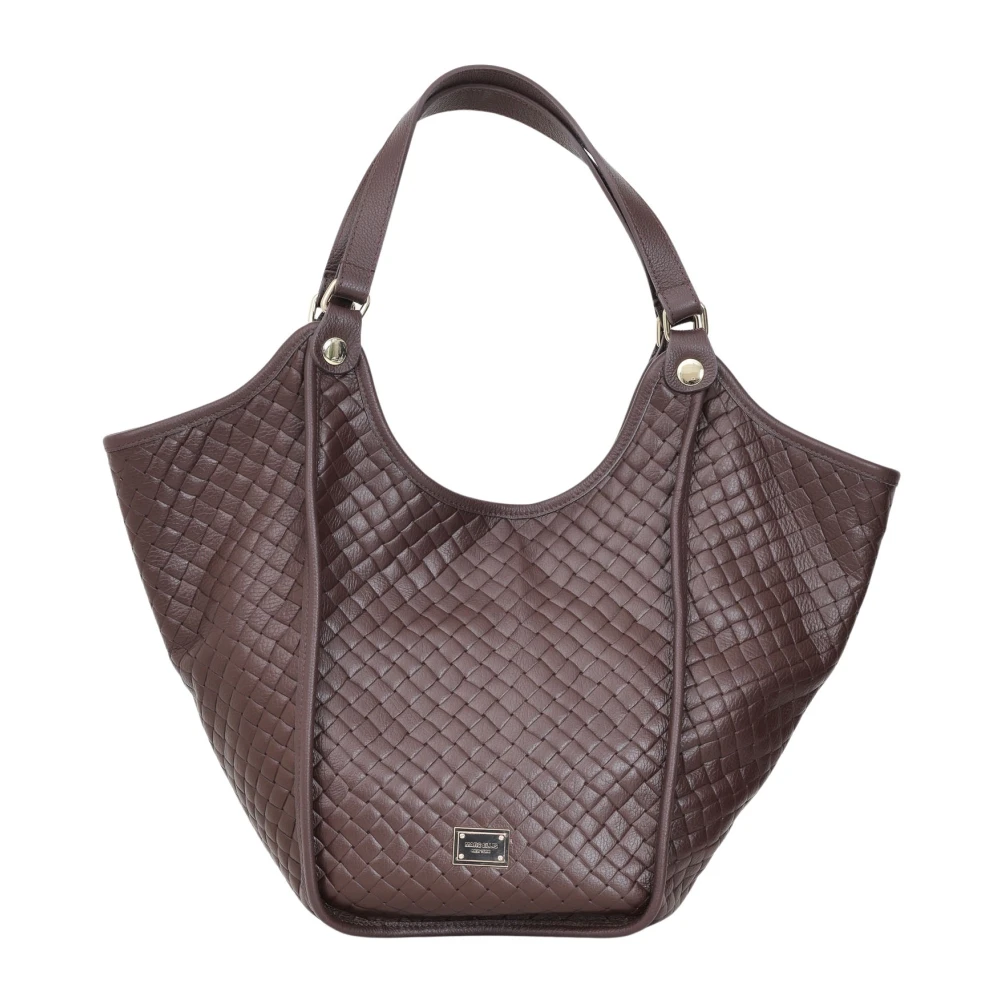 Marc Ellis Bruine Shopper Tas met Diamantpatroon Brown Dames