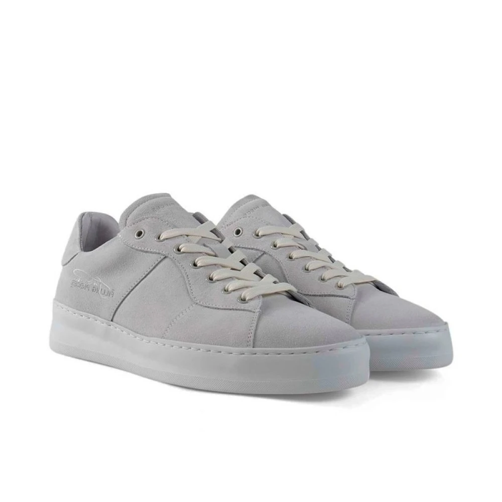 Filling Pieces Low Plain Court Suede Witte Sneakers Heren Schoenen Grijs