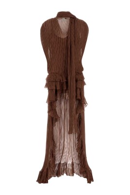 brown-chiffon-dress-for-women