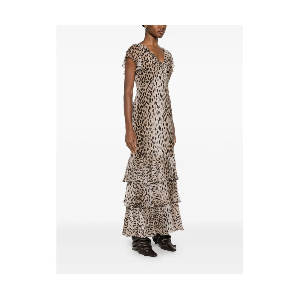 Rixo Ecru Jurk met Ritssluiting en Dartdetails Brown Dames