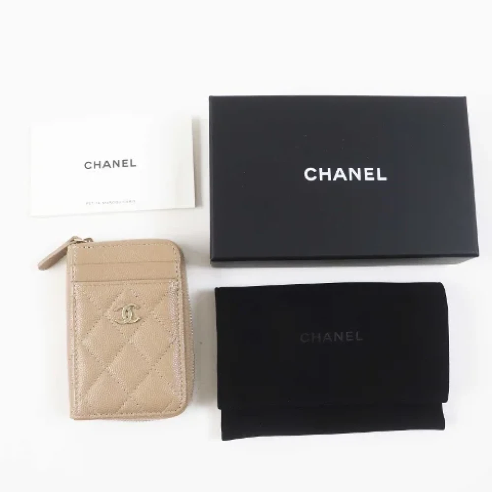 Chanel Vintage Pre-owned Leather wallets Beige Dames