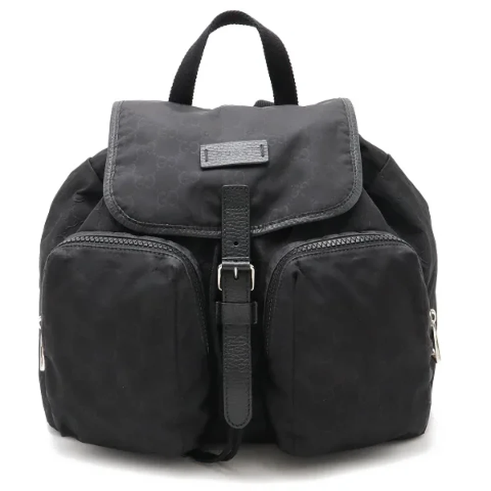 Gucci Vintage Pre-owned Canvas backpacks Black Dames