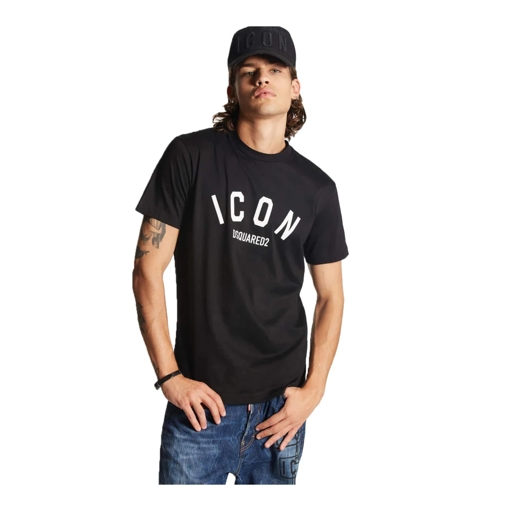Dsquared2 Zwarte Katoenen T-shirt Korte Mouw Black Heren