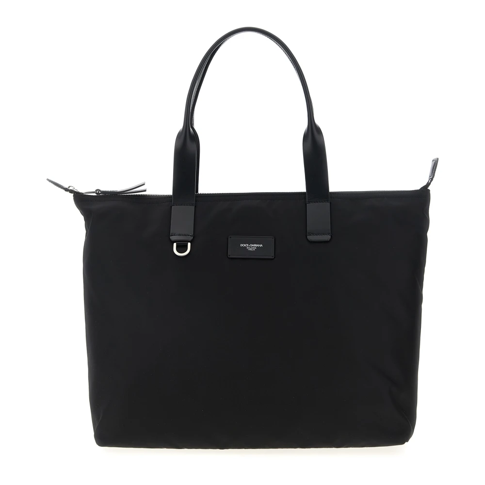 Dolce & Gabbana Men's Black Shopping Bags, One Size, Medium Nylon Shopping Bag