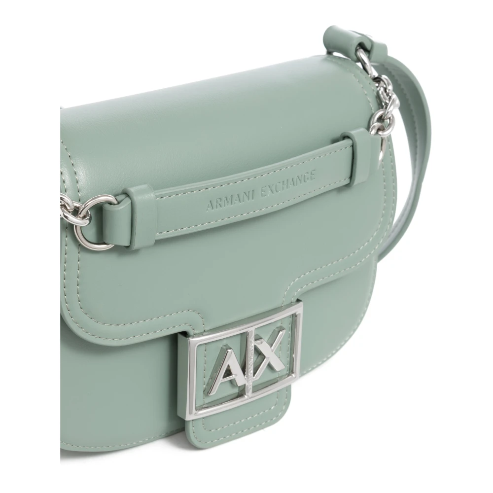 Armani Exchange Verstelbare Schouderband Handtas met Drukknoopsluiting Green Dames