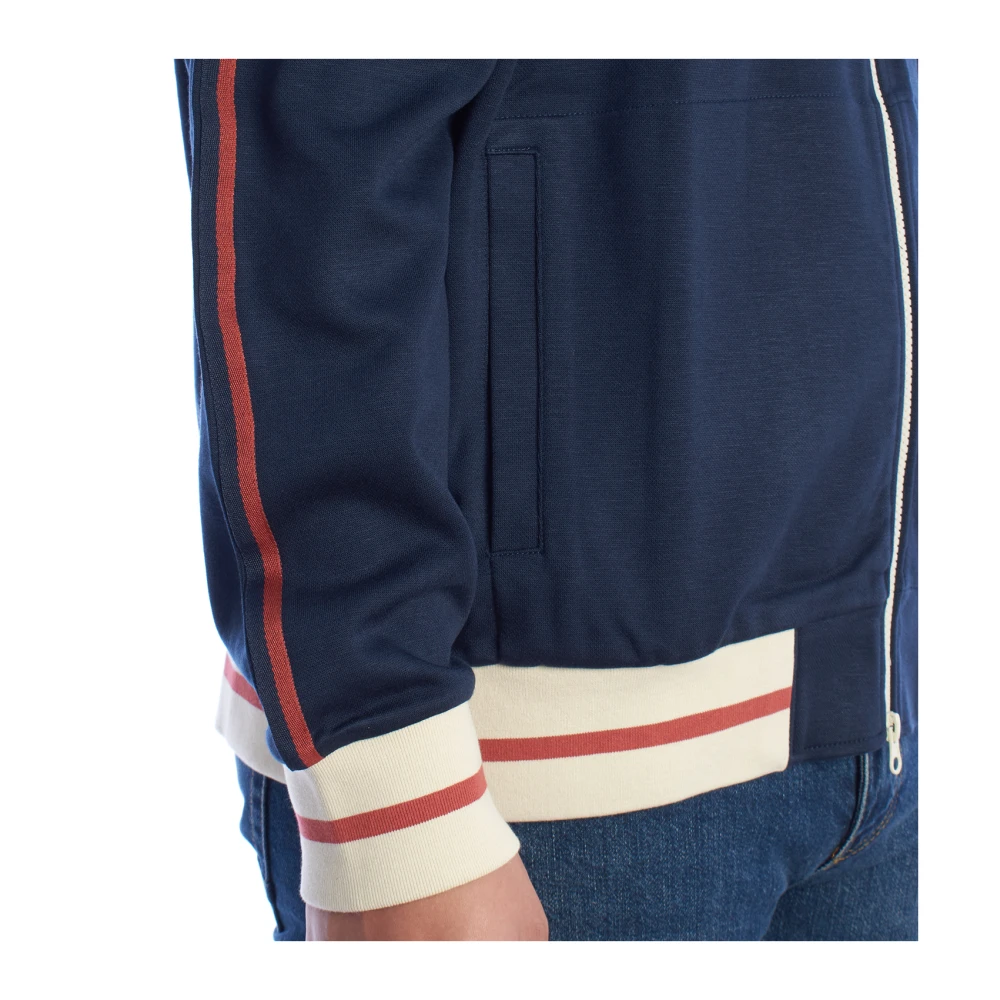 LA MARTINA Sweater met rits en hoge kraag Blue Heren