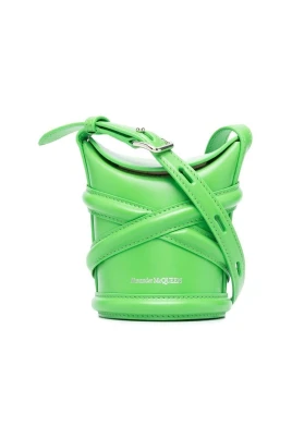 Lyxig Grön Curve Bucket Bag