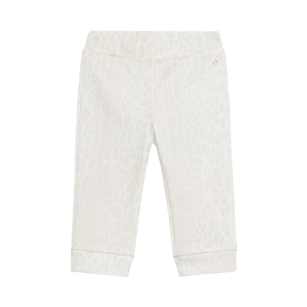 Roberto Cavalli Girls White Trousers, 3 Y, Leopard Print Trousers