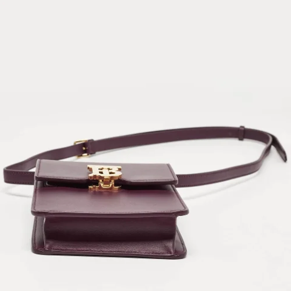 Burberry Vintage Pre-owned Leather crossbody-bags Purple Heren