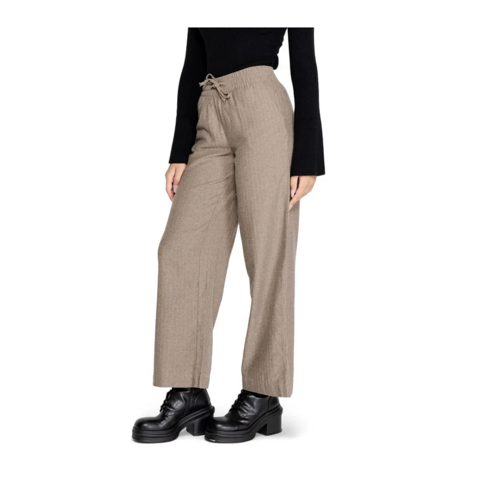 Jacqueline de Yong Bruine Katoenmix Jeans & Broeken Brown Dames