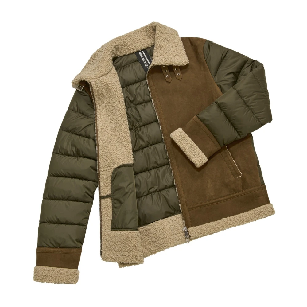 BomBoogie Eco-Fur Suède Leren Jas Brown Heren