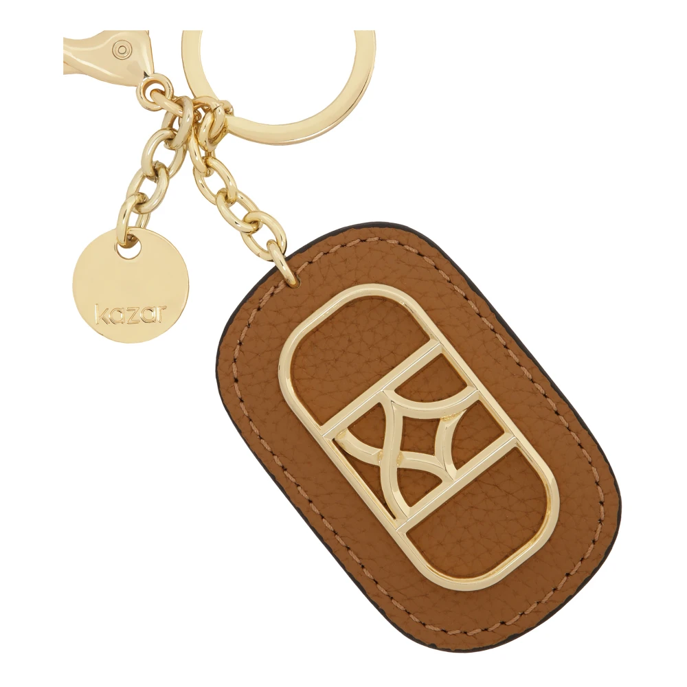 Kazar Bronzen sleutelhanger met groot monogram Brown Dames