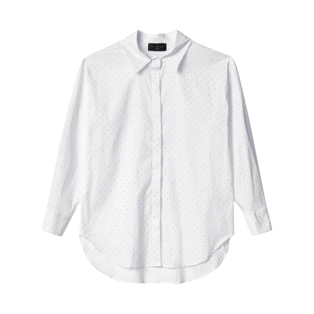 Gaëlle Paris Witte Oversized Shirt met Strass White Dames