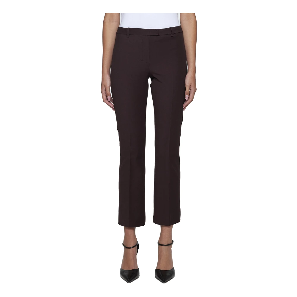 Max Mara Bordeaux Stretch Katoen Broek Brown Dames