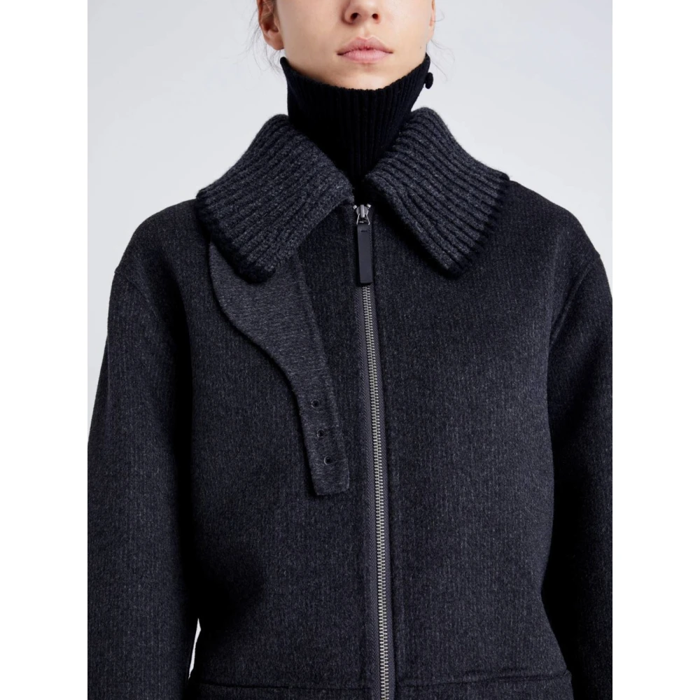 Proenza Schouler Pinstripe Melton Poppy Jas Gray Dames