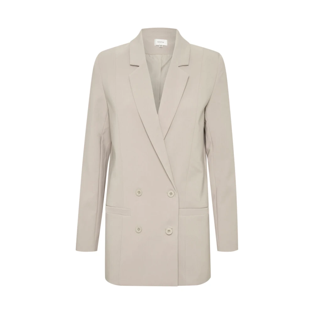 Gestuz Women's Beige Double-Breasted Blazer