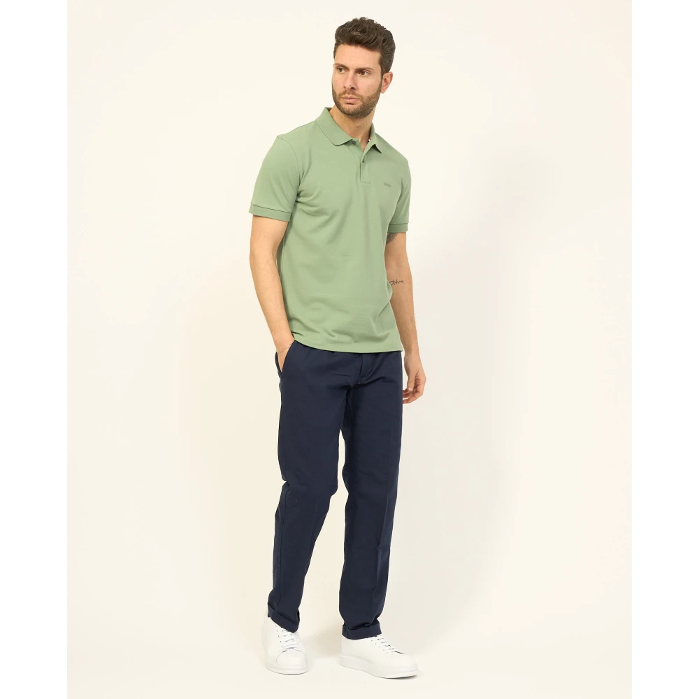 Boss Groene Pima Katoen Polo Shirt Green Heren