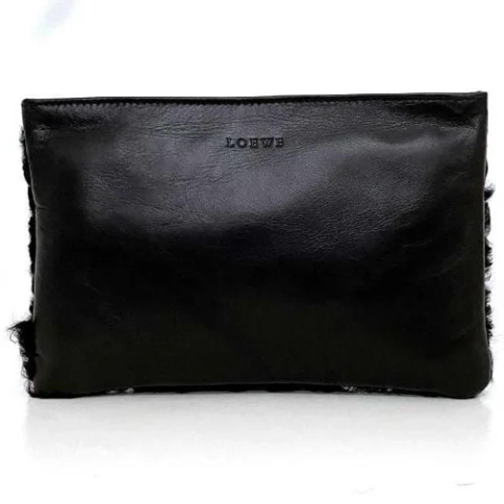 Loewe Pre-owned Leather clutches Black Dames