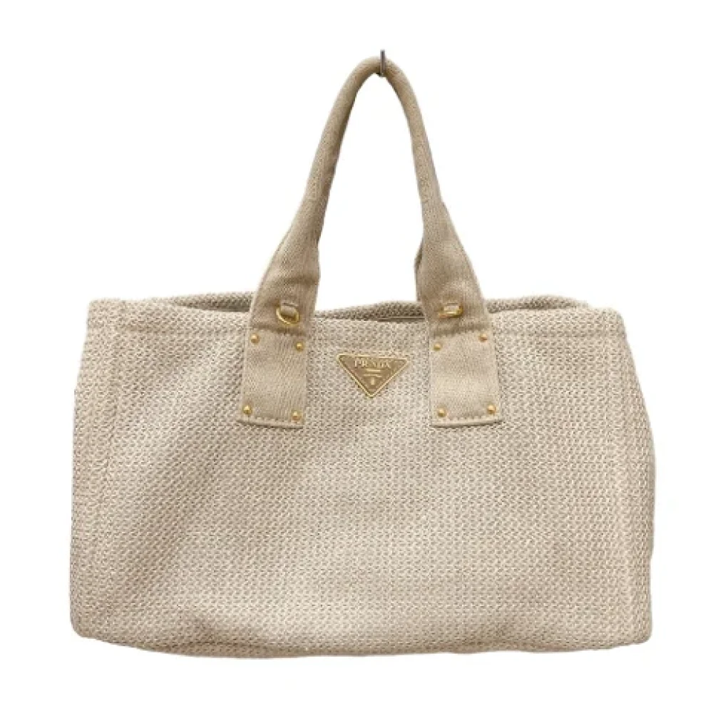 Prada Vintage Pre-owned Canvas totes Beige Dames