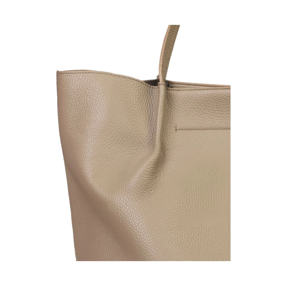 Fabiana Filippi Leren Shopper Tas met Binnenzakken Gray Dames