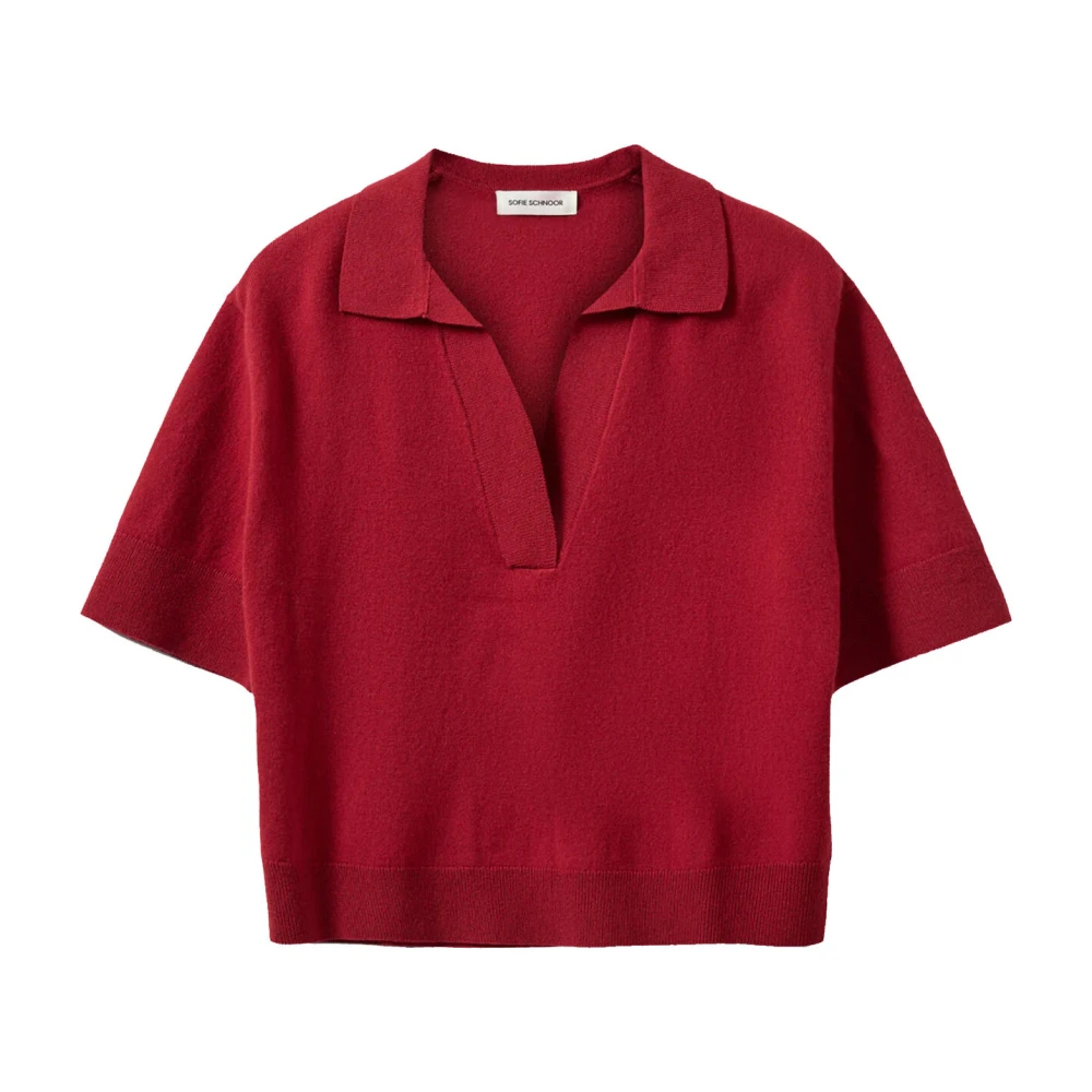 Sofie Schnoor Rode Wol Polo Blouse Amalysw Red Dames