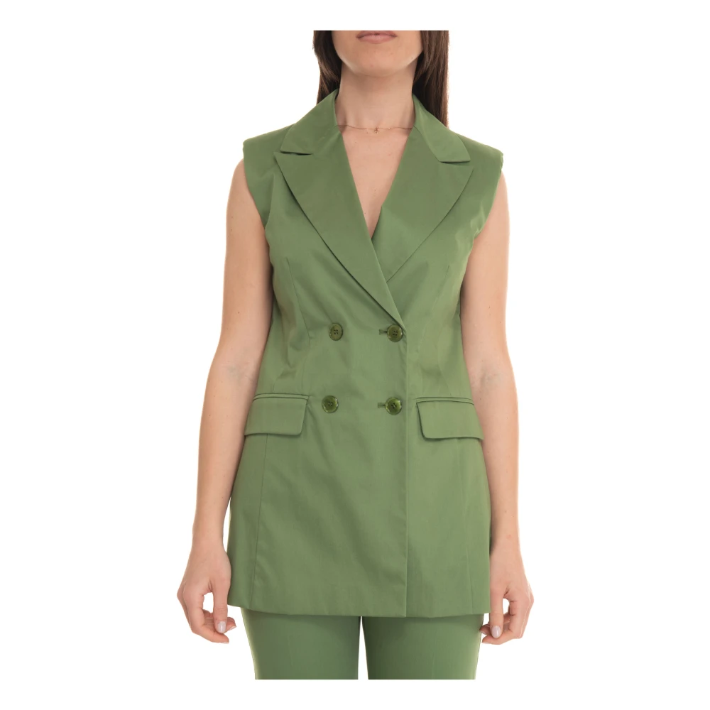 Pennyblack Lang Vest met Middenachtersplit Green Dames