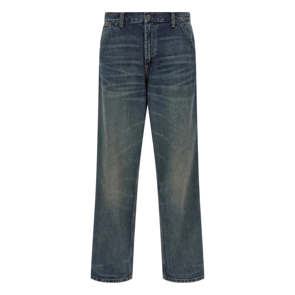 Carhartt Wip Men's Blue Straight Fit Jeans, W32 L30, Single Knee Pant
