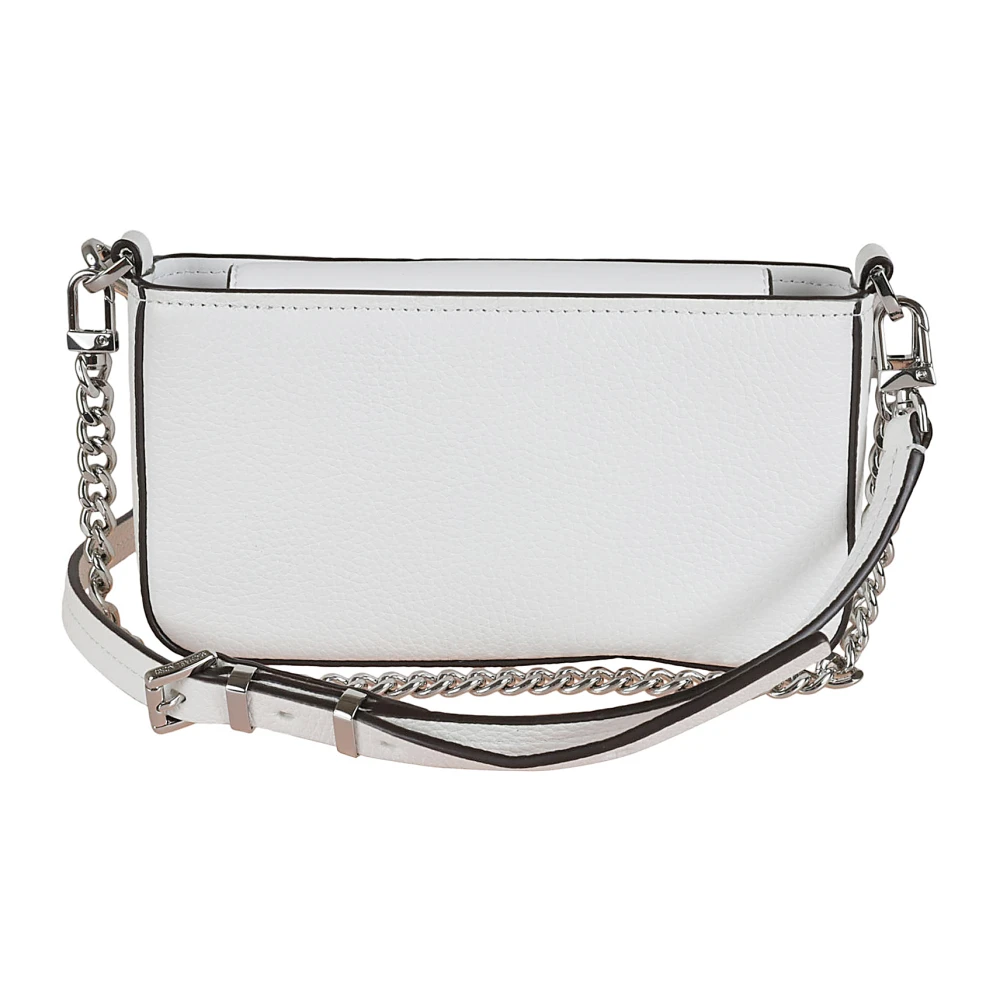 Michael Kors Zwarte Gehamerde Leren Crossbody Tas Black Dames