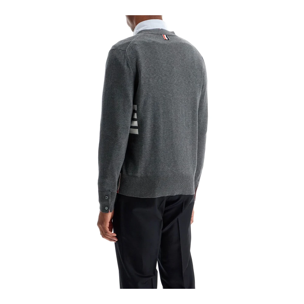 Thom Browne 4-bar katoenen vest met grosgrain afwerking Gray Heren