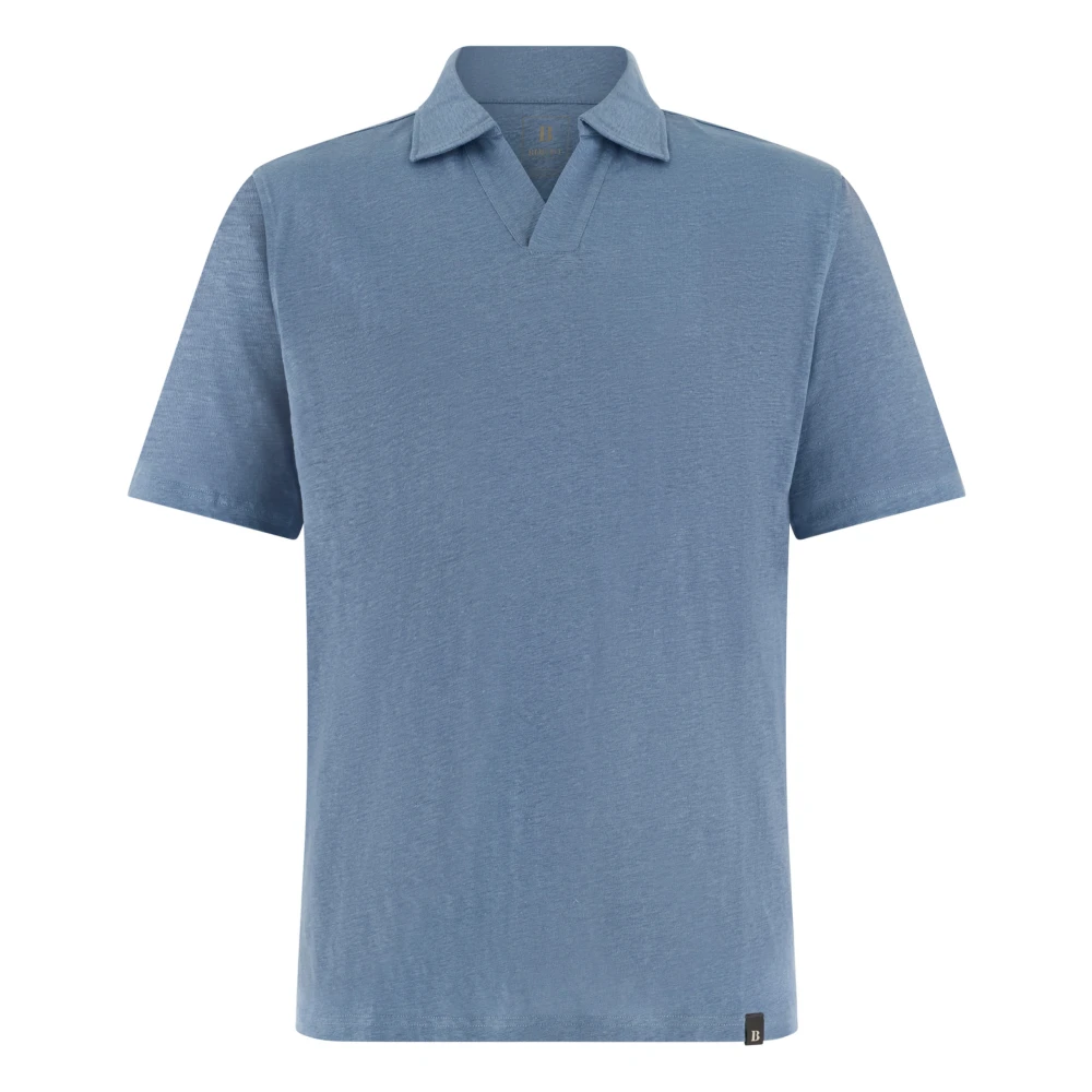 Boggi Milano Herr Blå Toppar Xl, Linne, Stretch Linne Jersey Pikétröja
